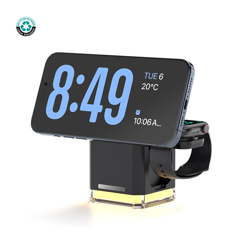 Thumbnail: 4-in-1 wireless charger foldable with LED light made by recycled plastic