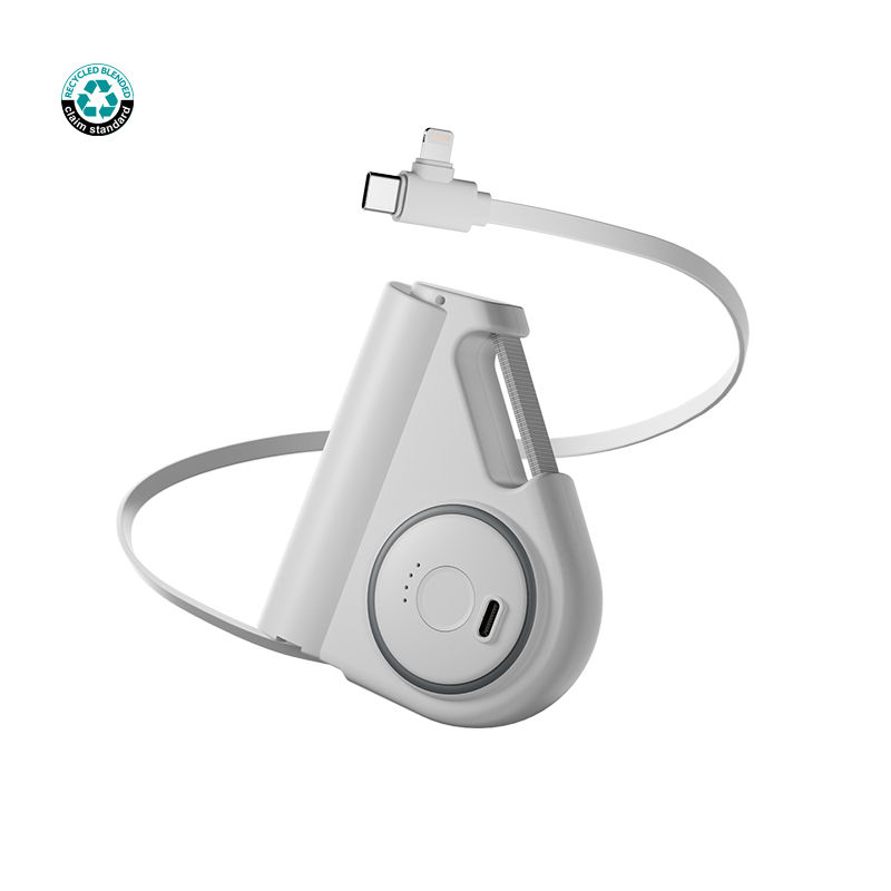 섬네일: PD22.5W fast charging power bank with LED flash light and extendable cable made by recycled plastic(RABS)