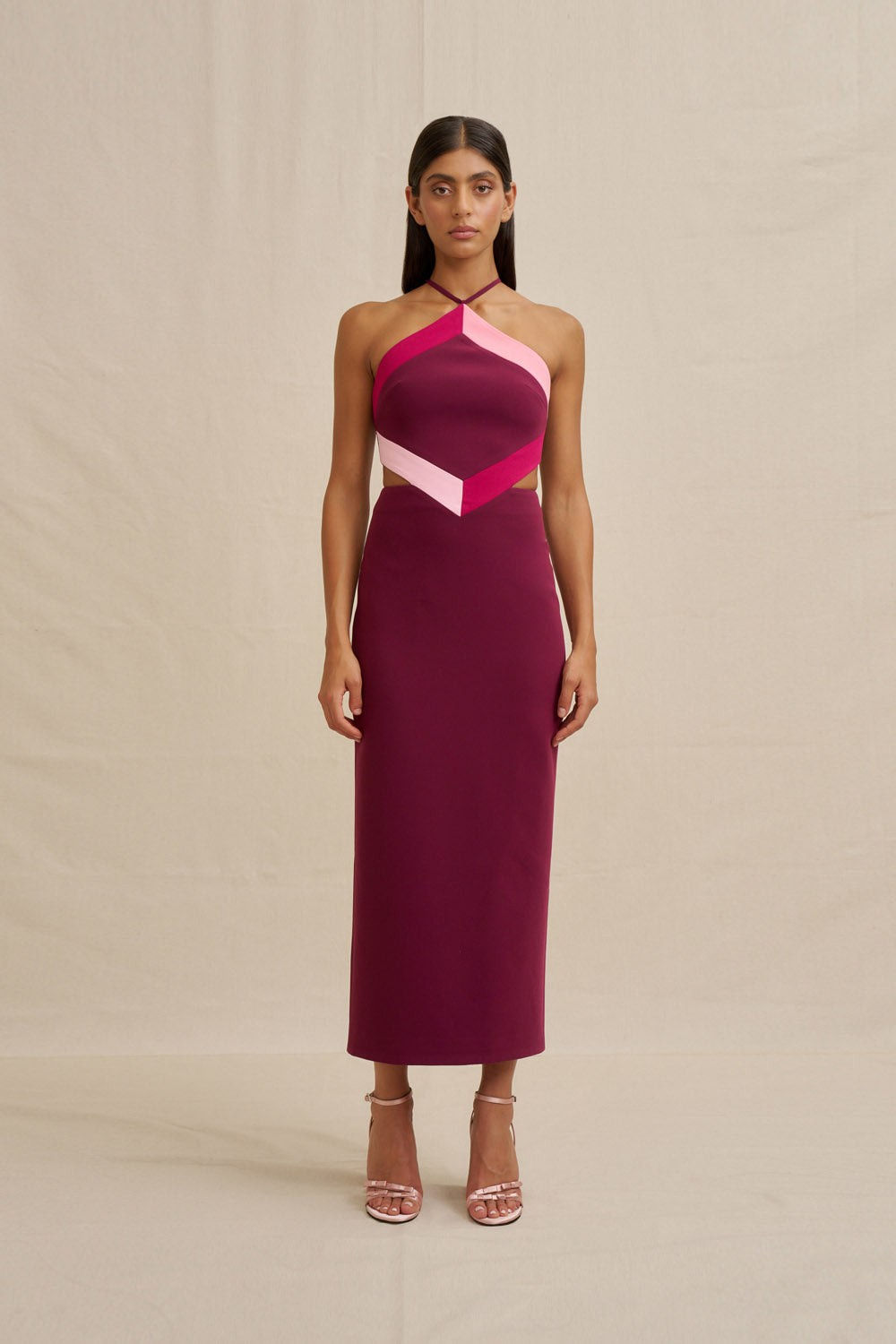 Diamond Halter Midi Dress