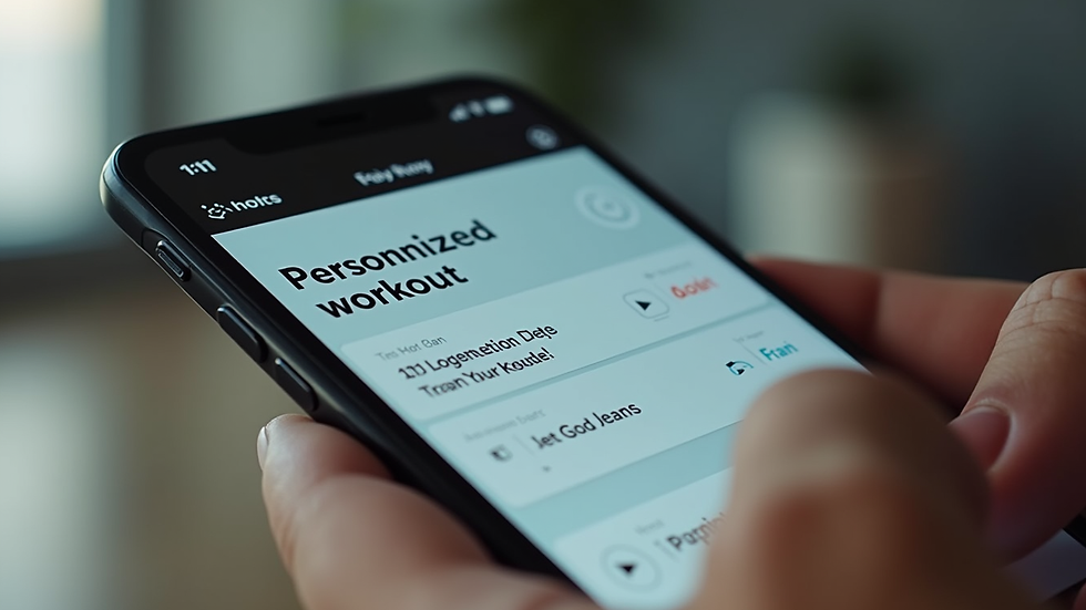 Close-up view of a smartphone displaying a personalized workout plan