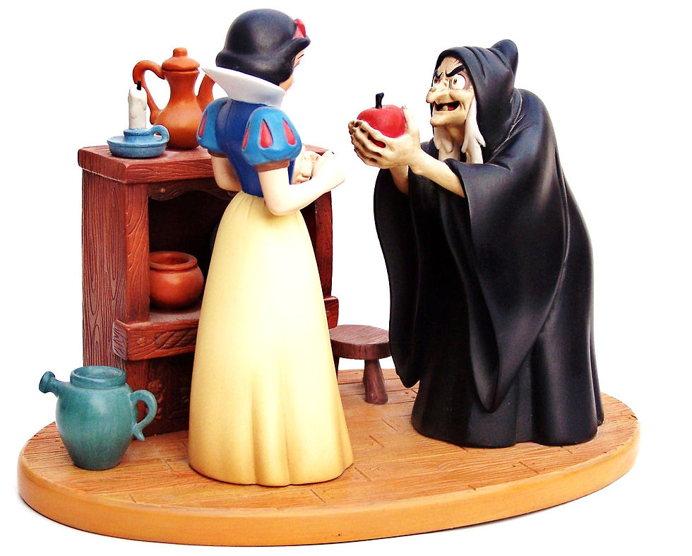 Thumbnail: Old Hag giving Snow White the Poison Apple Statue