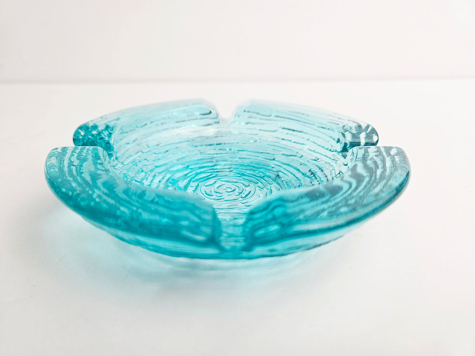 Thumbnail: Aquamarine Lido Soreno Anchor Hocking 4" Glass Ashtray 4‑Rest Vintage VGC