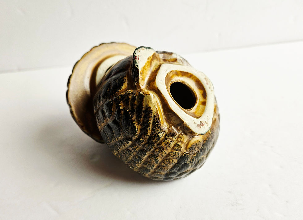 Thumbnail: Vintage Mid-Century Japanese Otagiri Quail Incense Burner | Textured Stoneware C