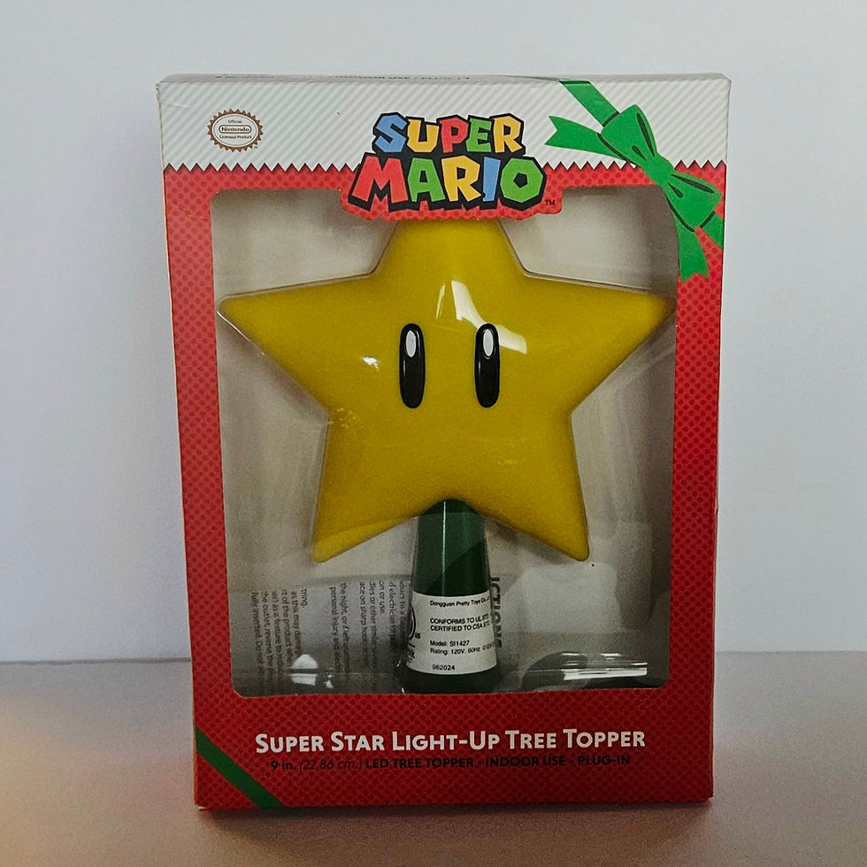 Nintendo Super Mario 9" Super Star Light Up Plug In Christmas Tree Topper