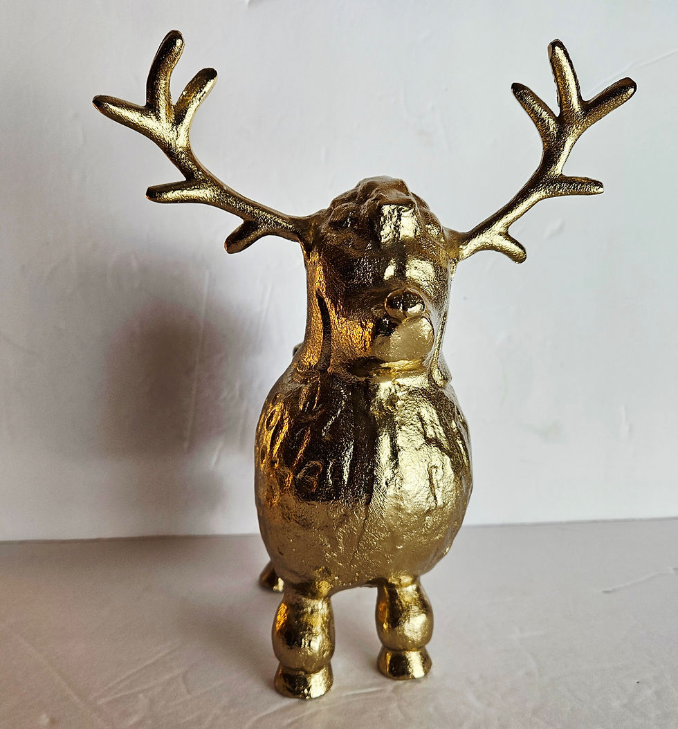 Thumbnail: Opalhouse Gold Metal Poodle Reindeer Candlestick Holder Whimsical Christmas