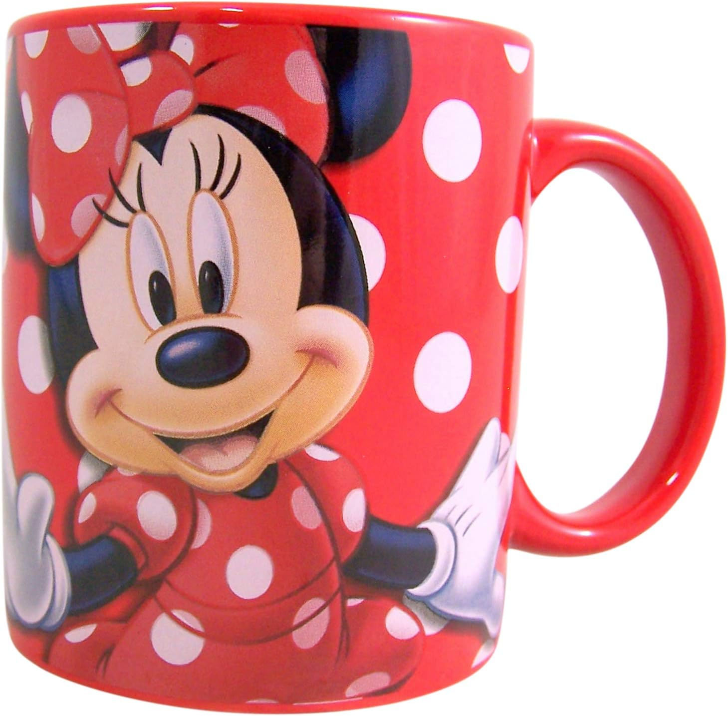 Disney Big Heart Minnie Mouse Red and White Ceramic Mug 11 Oz