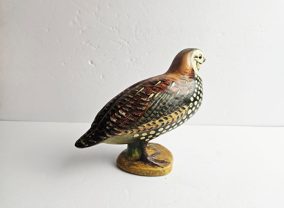 Thumbnail: Vintage Mottahedeh Italian Ceramic Quail Figurine - Hand-Painted Mid-Century Mod