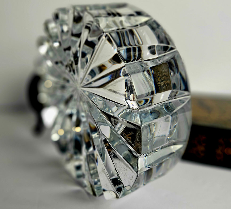Thumbnail: Chunky Cut Crystal Single Cigar Ashtray | Macanudo Style Polished Crystal Catch-