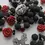 Thumbnail: Handmade Black Volcanic Stone Rosary Feat: Our Lady of Guadalupe with Red Roses