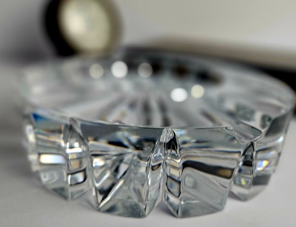 Thumbnail: Chunky Cut Crystal Single Cigar Ashtray | Macanudo Style Polished Crystal Catch-