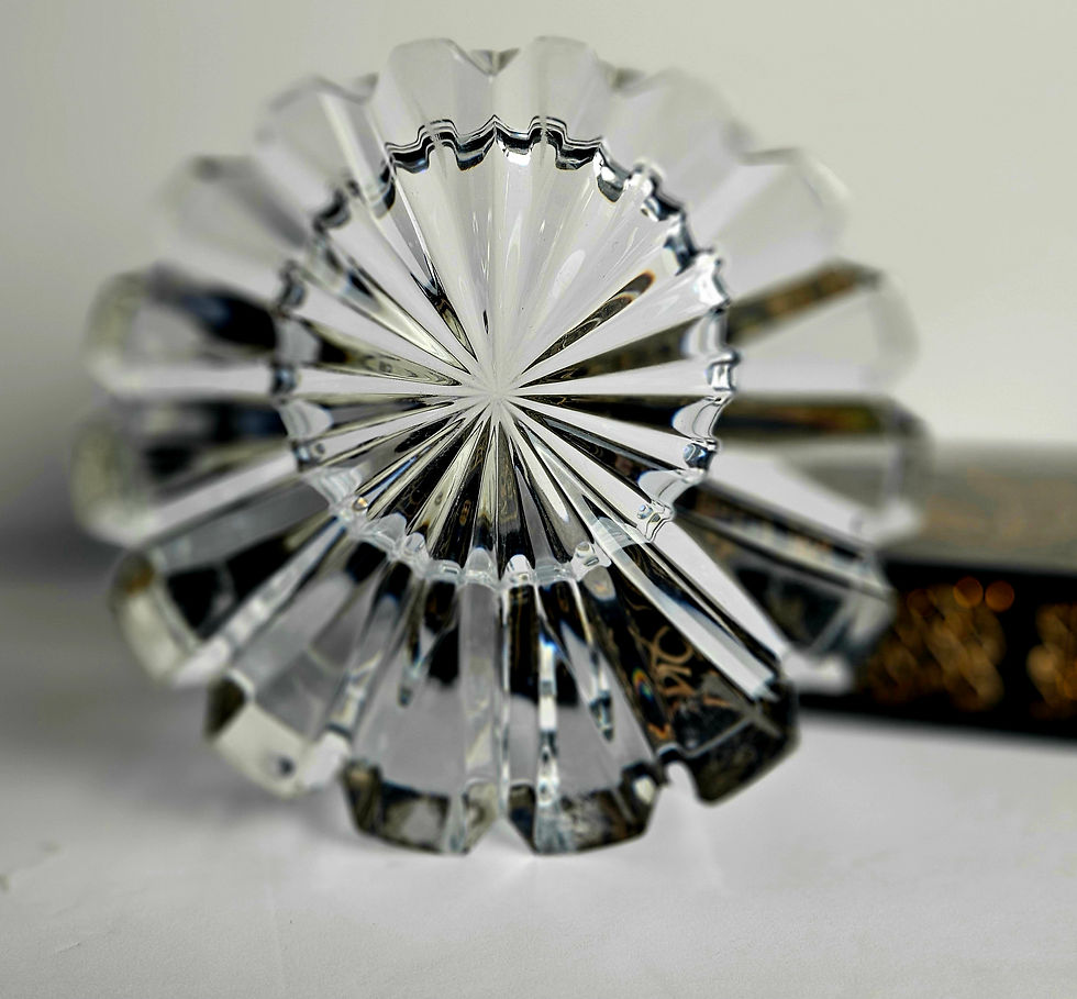 Thumbnail: Chunky Cut Crystal Single Cigar Ashtray | Macanudo Style Polished Crystal Catch-