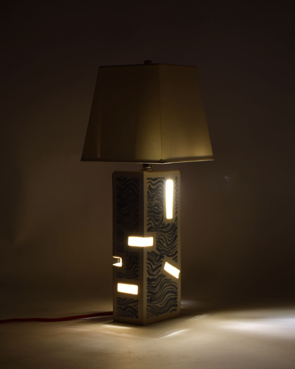 Thumbnail: Random openings hand-painted lamp