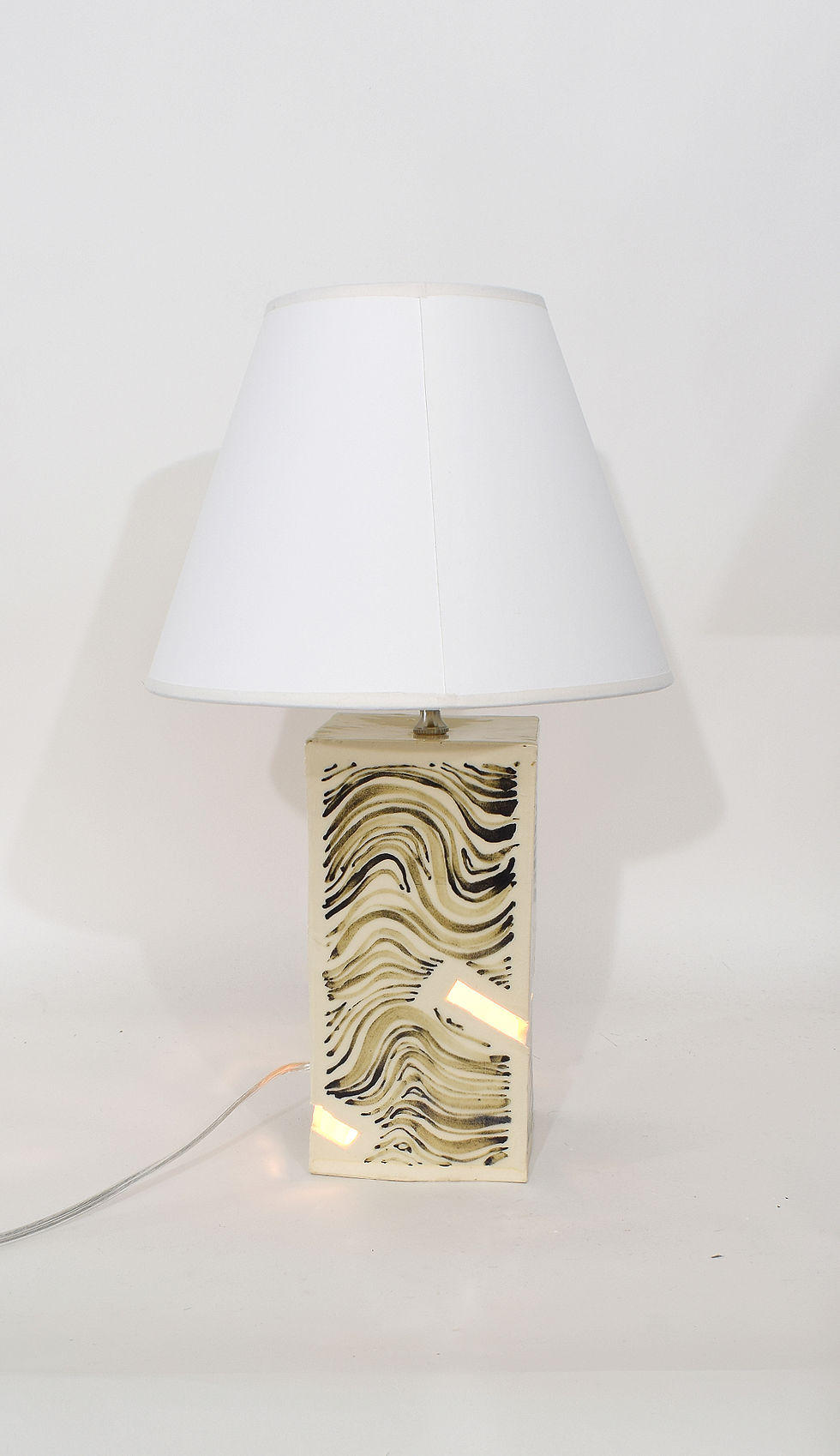 Thumbnail: Random openings hand-painted lamp 2 (square base)