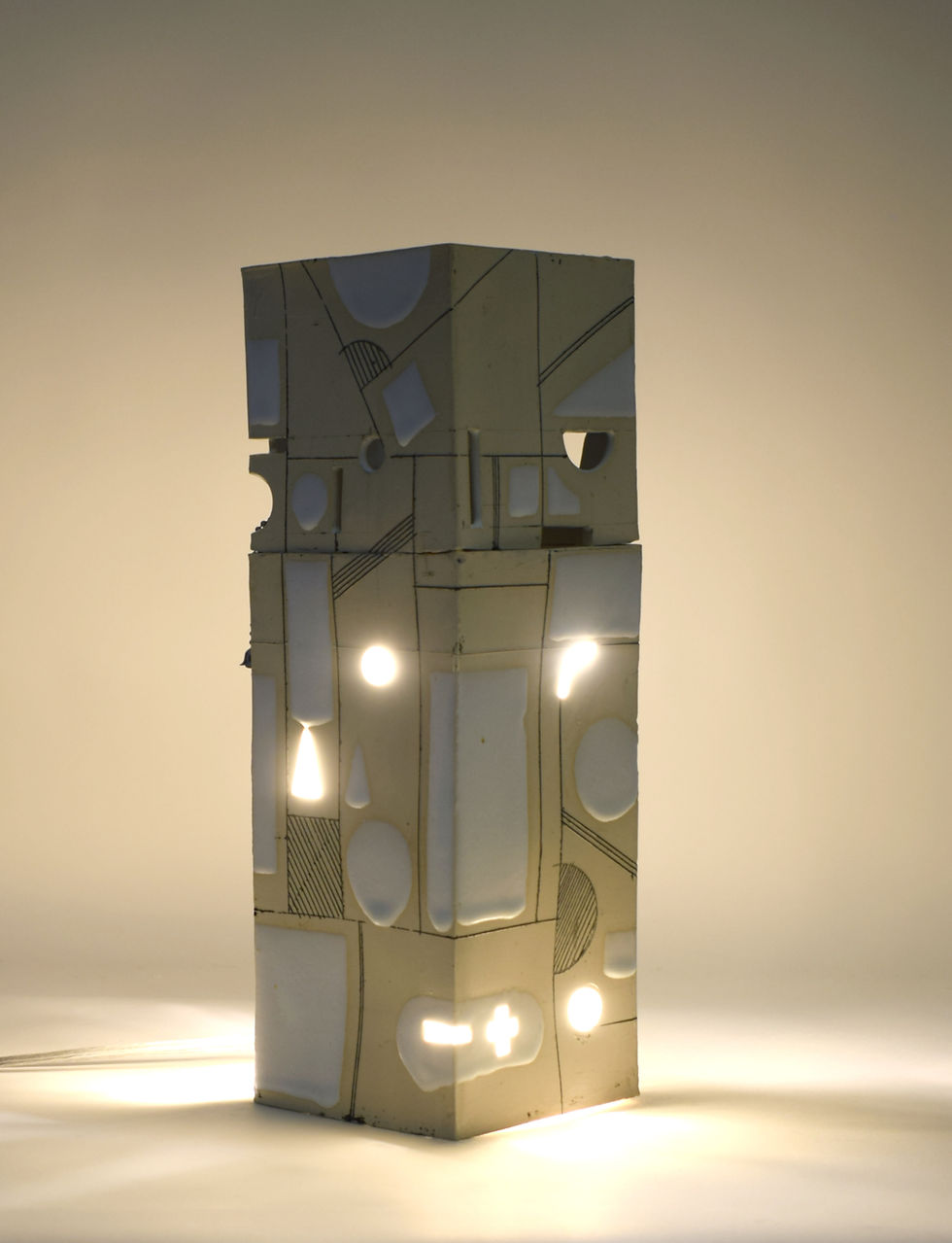 Thumbnail: white mishima one and half height  lamp