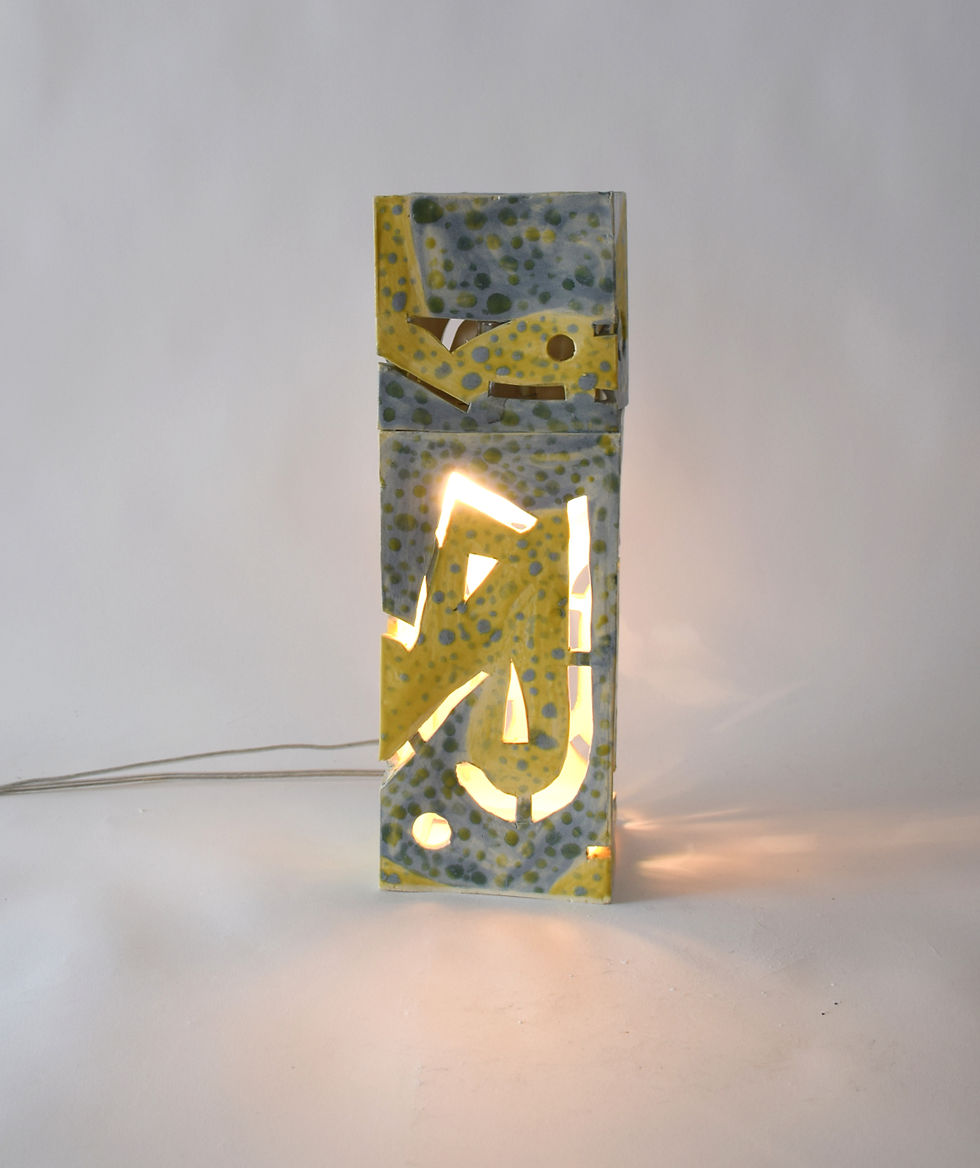 Thumbnail: blue and yellow one and half height  lamp