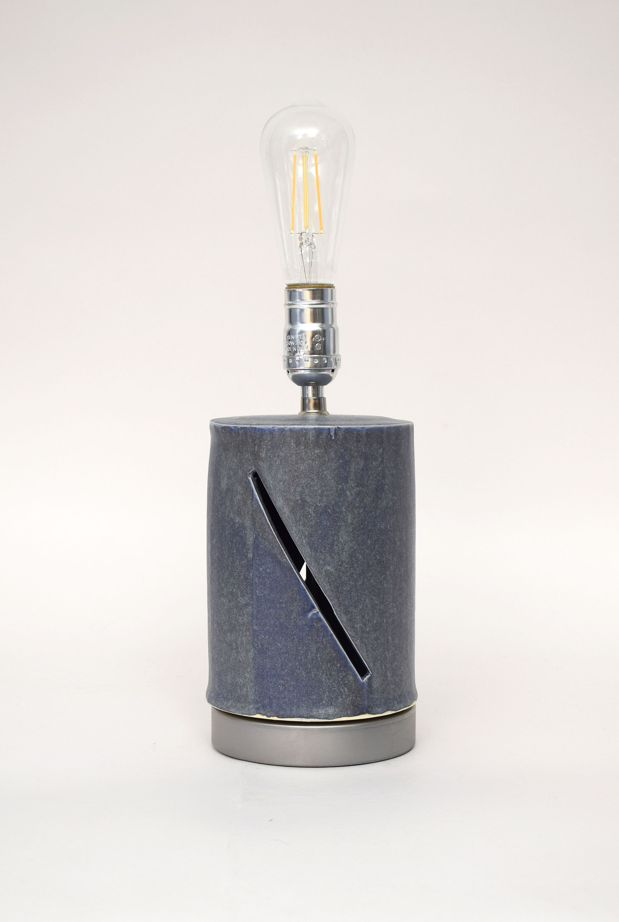 Cylinder with Diagonal Opening in Blue