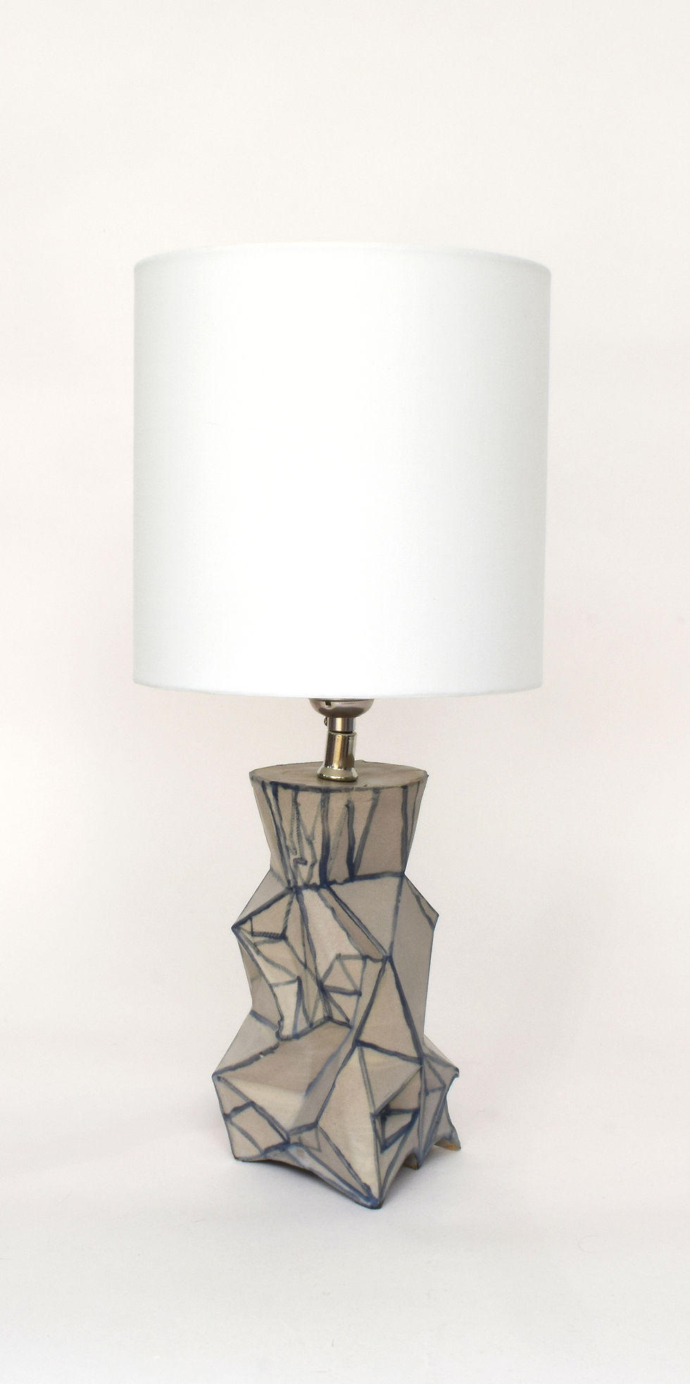 Thumbnail: Cubist Lamp, Blue Lines on White