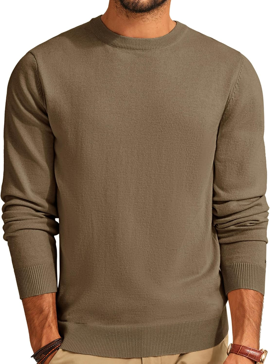 PJ PAUL JONES Men's Sweaters Crewneck Basic Lightweight Wool Blend Knitted Pullo