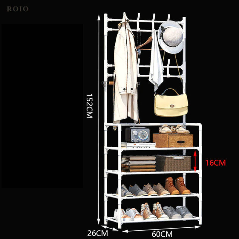 Thumbnail: Multi-Ayer Shoe Rack DIY Clothes Hanger Coat Rack Storage Clothing Drying Rack