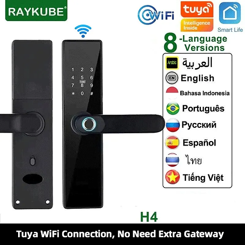 Tuya Wifi Smart Lock Fingerprint Digital Password 13.56Mhz Electronic Lock Keyle