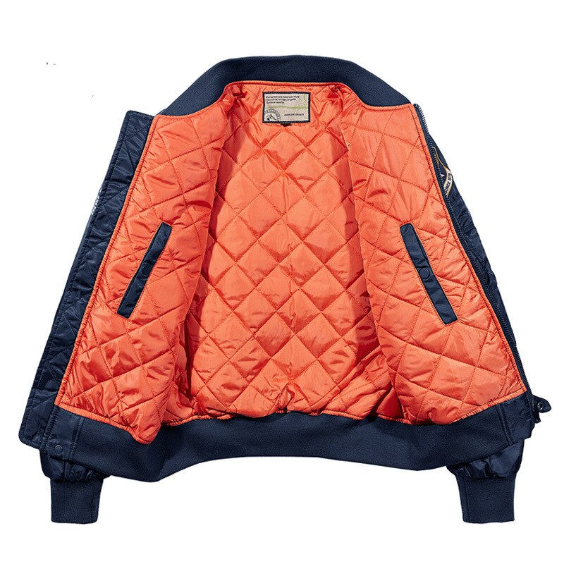 Miniature : Navy Blue Bomber Jacket with Patches