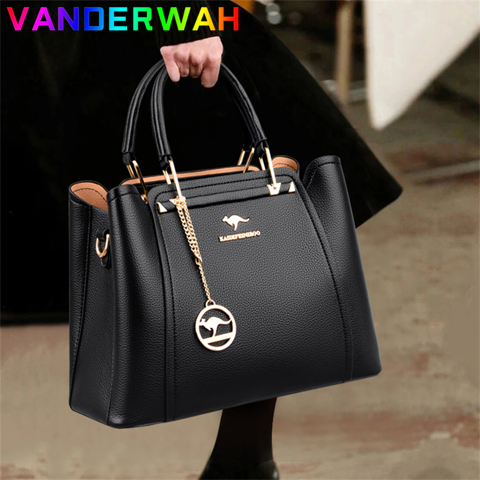 Thumbnail: "LuxeLeather Tri-tier Elegant Handbags Crossbody