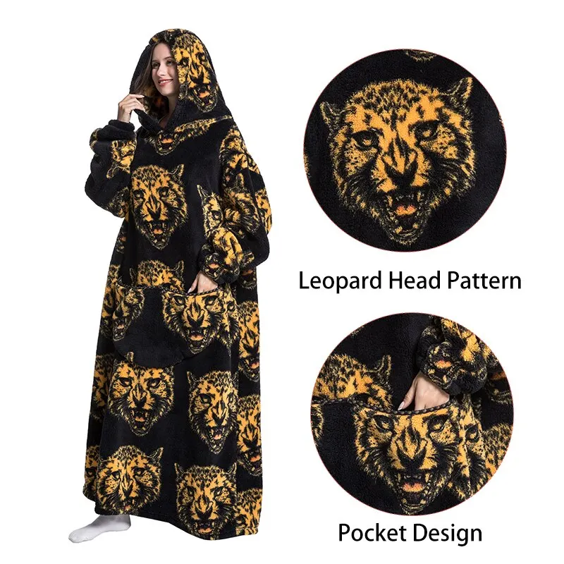 Miniature : Winter Long Oversized Homeware Blanket Hoodie, Wearable Blankets for Adults