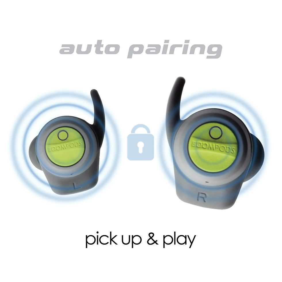 Miniature : Boompods True Wireless Earbuds Racing Sports Headset Secure Fit Auto-Pairing Sol