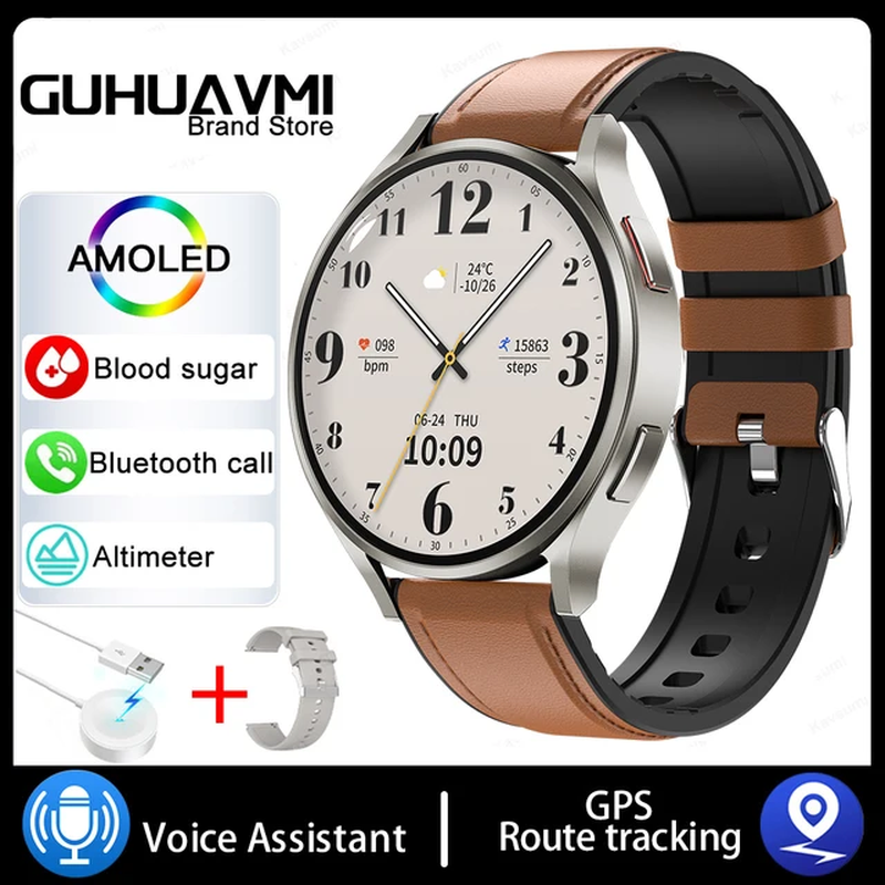 Miniatura: 2023 for Galaxy Watch 6 Classic NFC Blood Sugar Smart Watch Men Custom Dial Voic