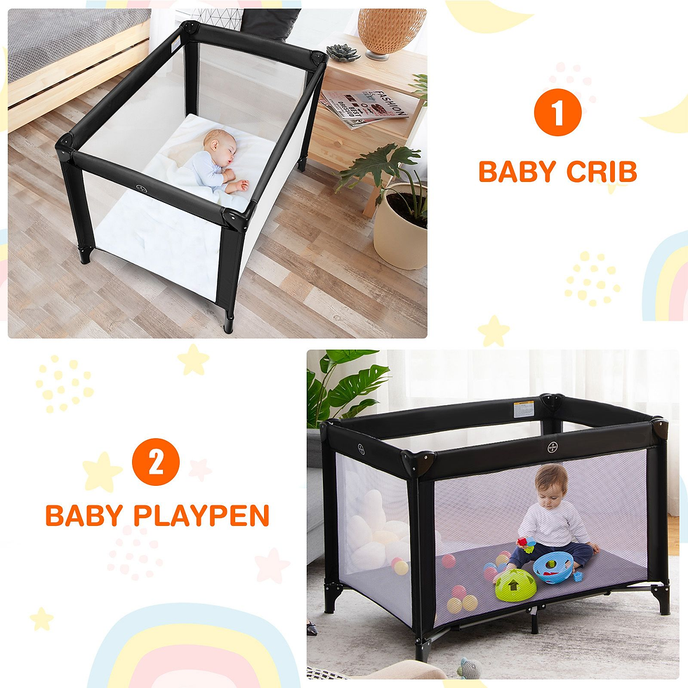 Miniatura: Portable Baby Crib with Plastic Play Balls