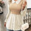 Miniatura: Casual Khaki Colorblock Ruffle Dress