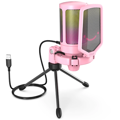 USB Gaming PC Microphone RGB Computer Condenser