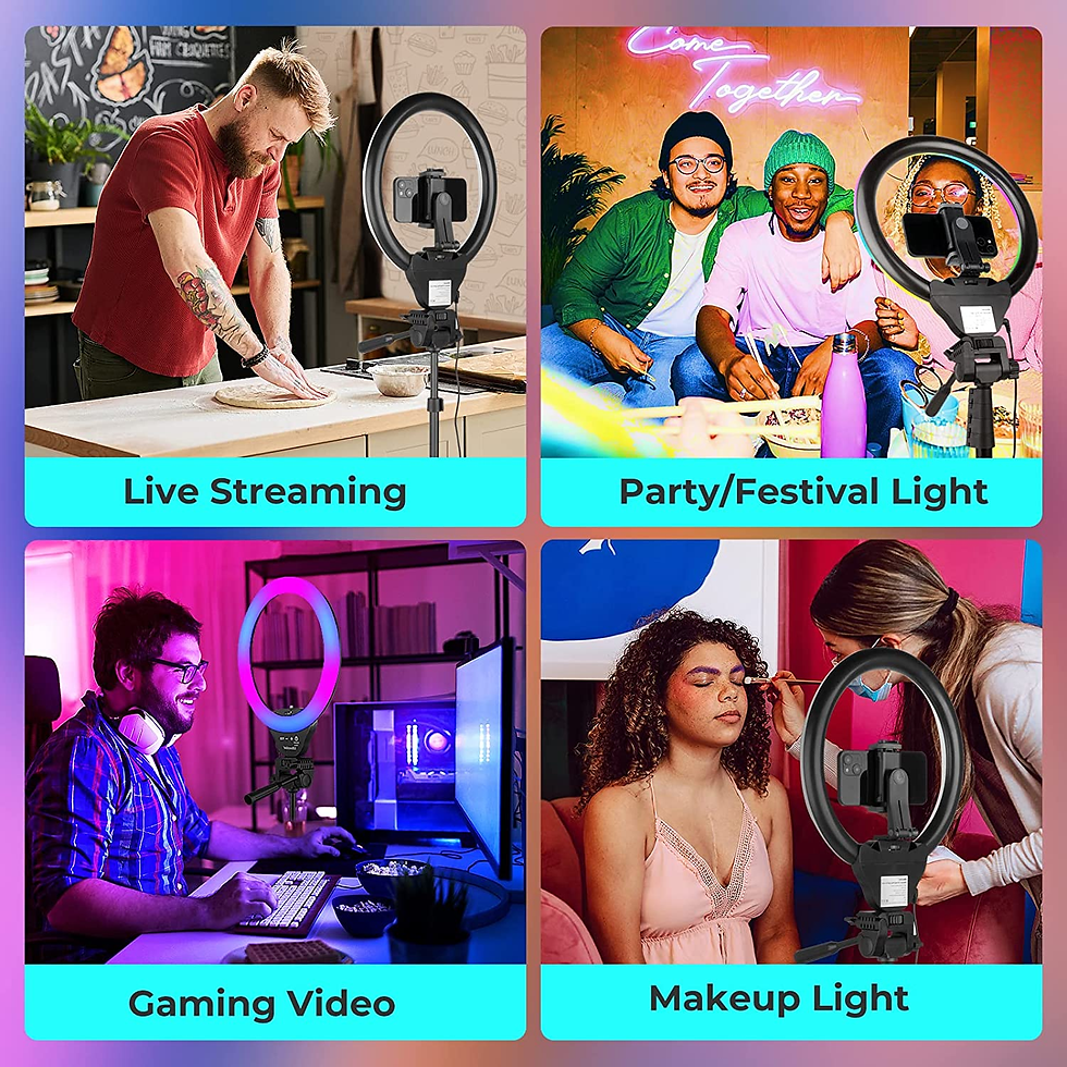 Miniatura: 12 Inch RGB Ring Light with Tripod Stand and Remote Shutter