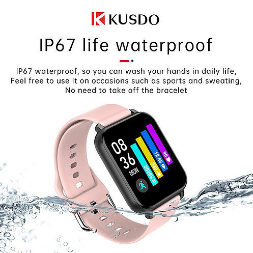 Thumbnail: KUSDO 1.55inch Smartwatch IP67 Waterproof Up to 30 days Battery Standby