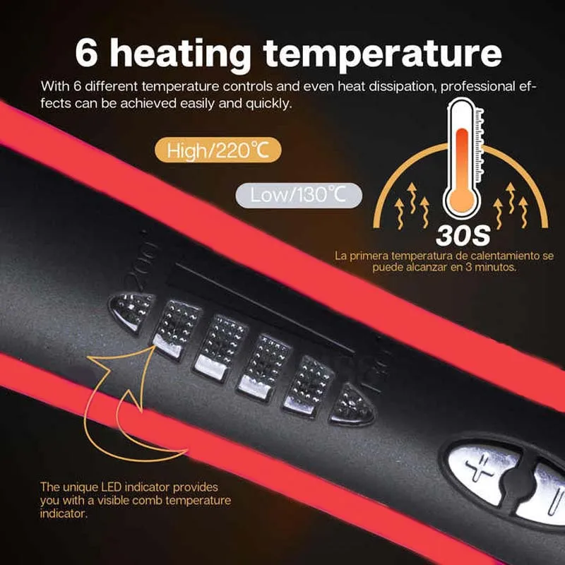 Thumbnail: Electric Hair Straightening Brush Hot Comb .