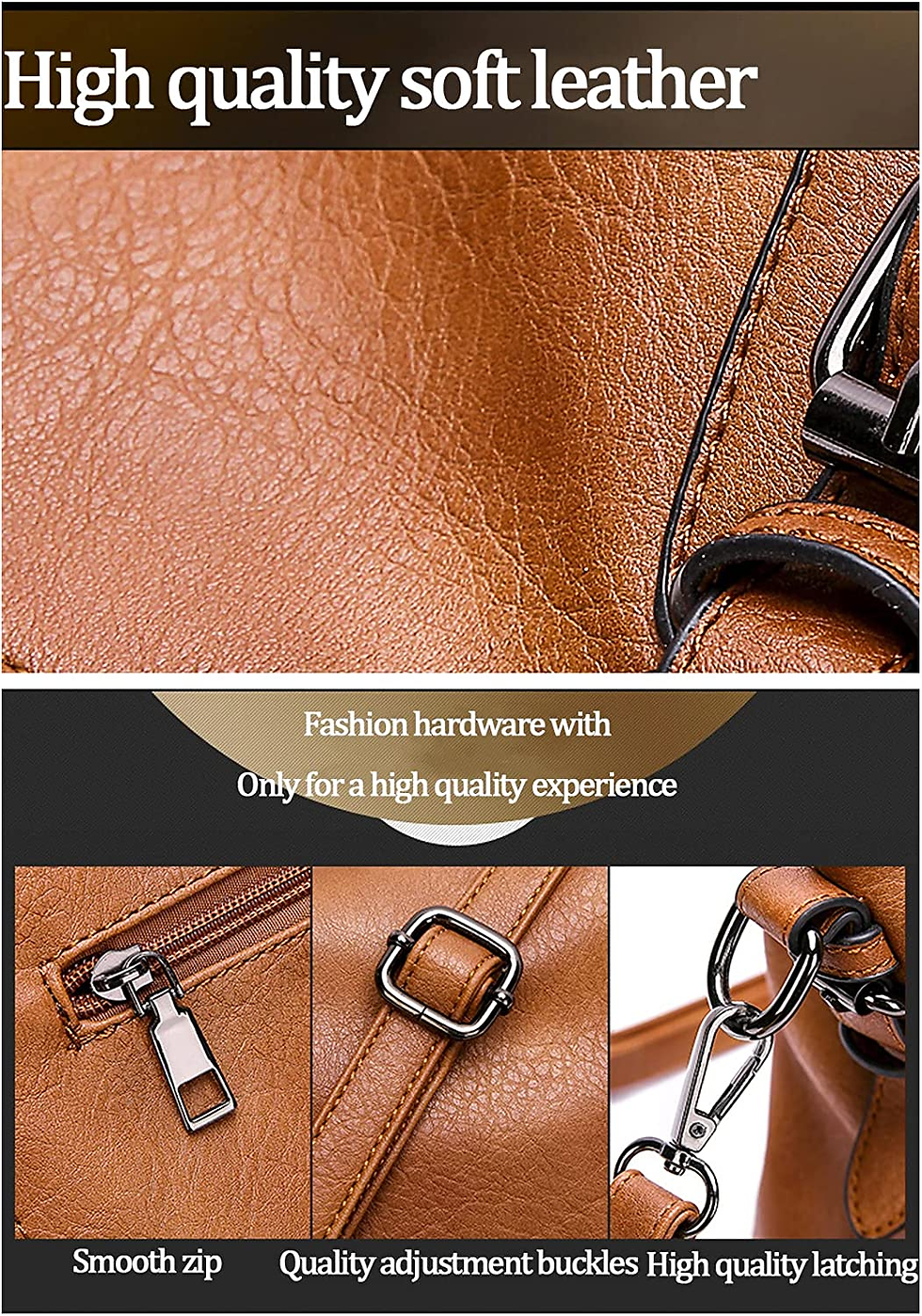 Miniatura: Womens Handbags Soft Leather Retro Vintage Designer Top-Handle Casual Pocket Lad