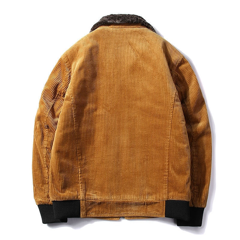 Men's Fashion Fur Collar Denim Winter Jacket