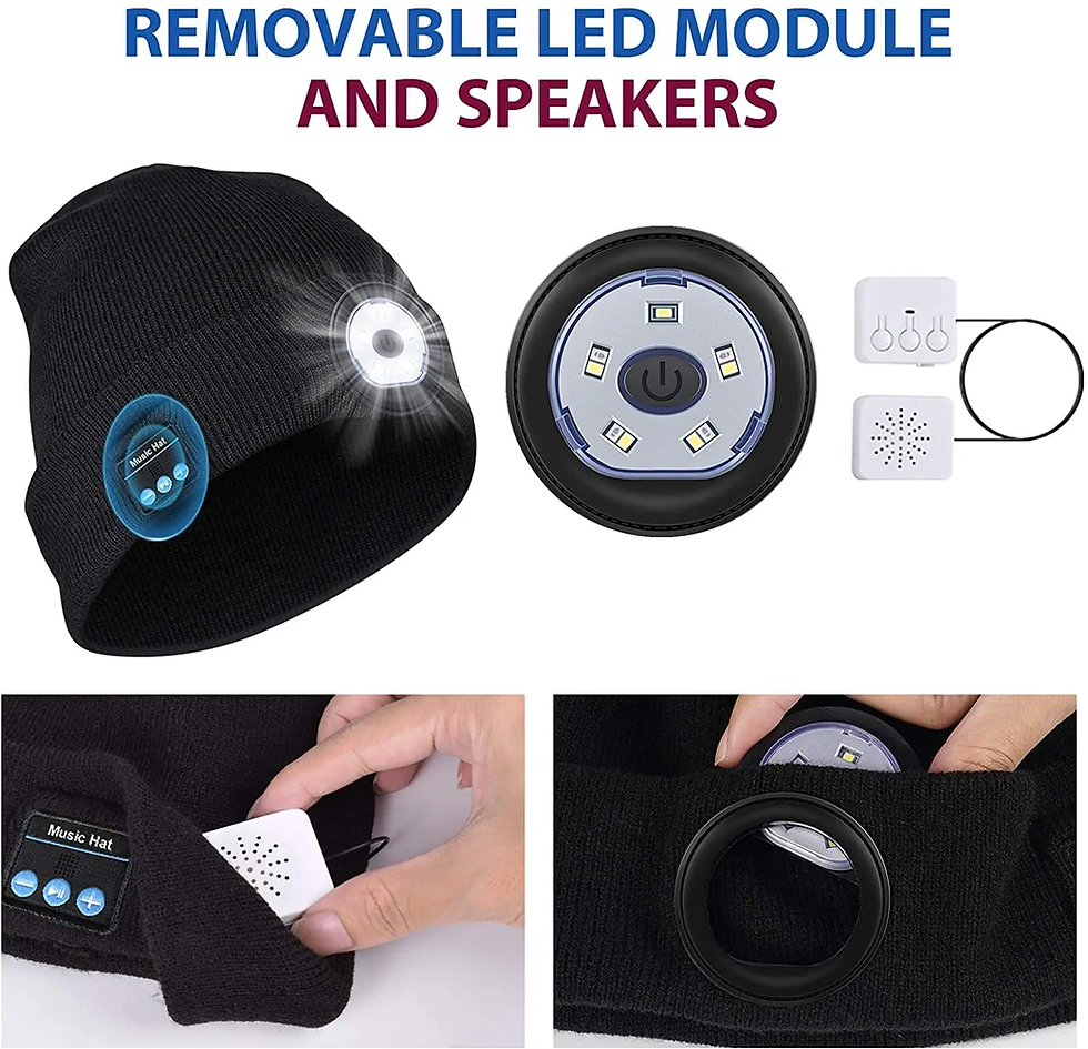Miniatura: Bluetooth Headphone Beanie with LED Light