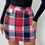 Miniature : Women's High-Waist Plaid Mini Skirt – Button Detail, Brown Checkered