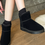 Miniatura: Black Fur Lined Ugg Boots Warm Winter Fleece Boots For Women