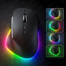 Multi-Device Rechargeable Wireless Mouse: USB & Bluetooth Connectivity, Backlit