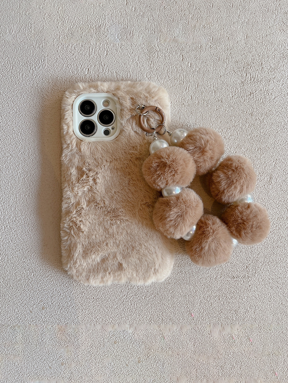 Miniatura: Luxurious Plush Fluffy Phone Case with Detachable Lanyard