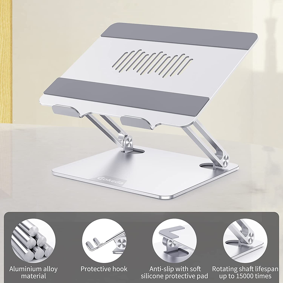 Miniatura: Laptop Stand, Ergonomic Aluminium Alloy Computer Stand for Desk, Multi-Angle Adj