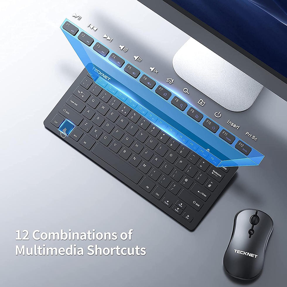 Miniatura: TECKNET Mini Wireless Keyboard and Mouse Set – Compact & Ultra-Responsive