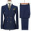 Miniatura: Men's 2-Piece Double-Breasted Suit – Classic Tailored Blazer and Slim-Fit Trousers for Business, Weddings, or Formal Events