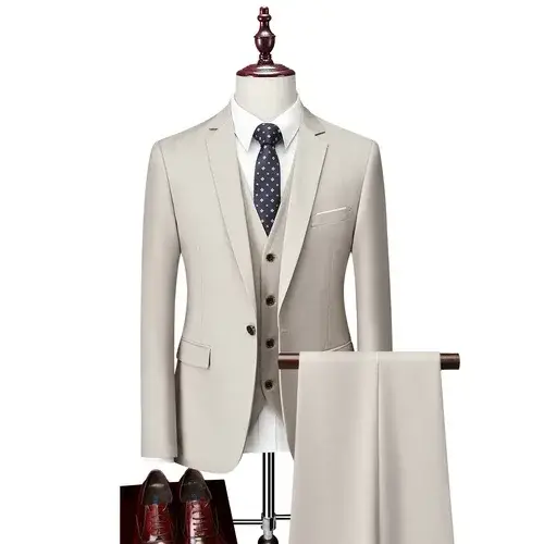 Miniatura: Men Business Blazers Jacket Vest Trousers High End Wedding Party Groom Suit 3 Pi