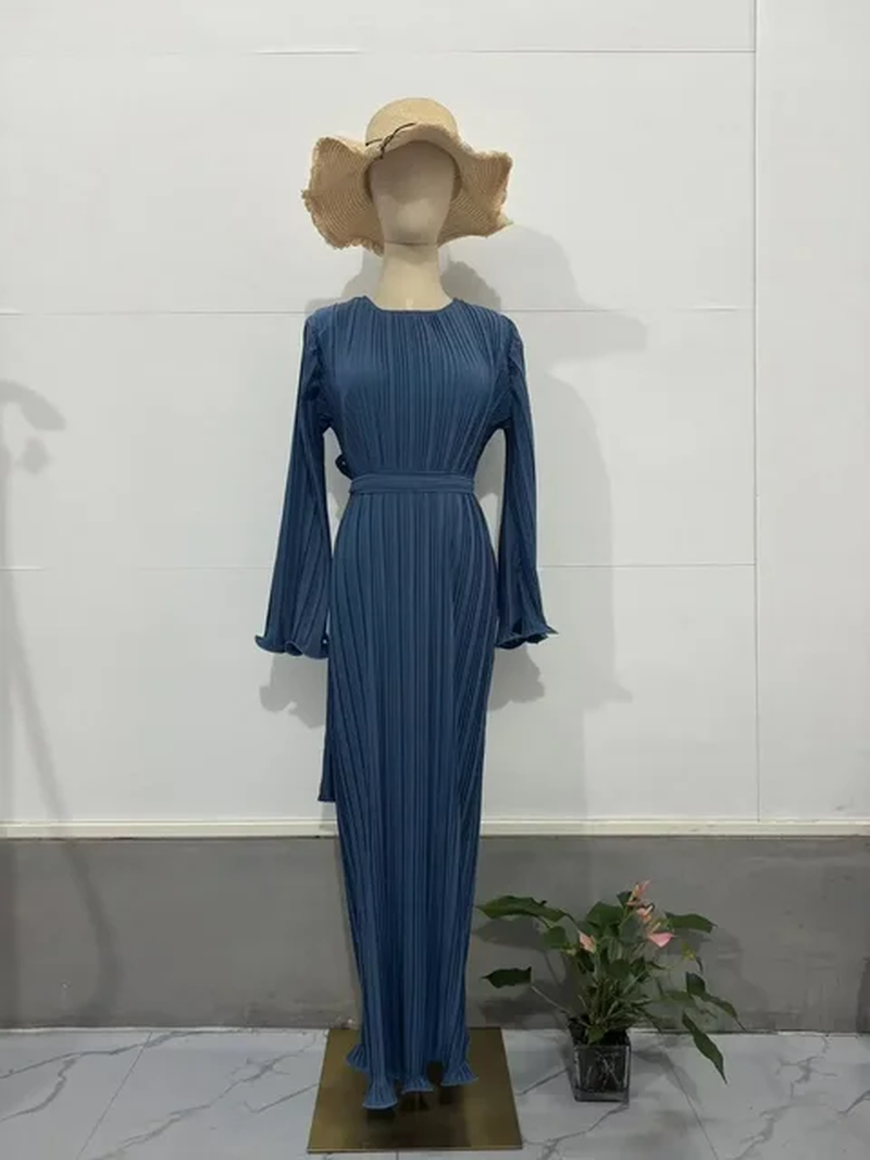 Thumbnail: Women’s Pleated Chiffon Maxi Dress: