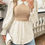 Miniatura: Casual Khaki Colorblock Ruffle Dress