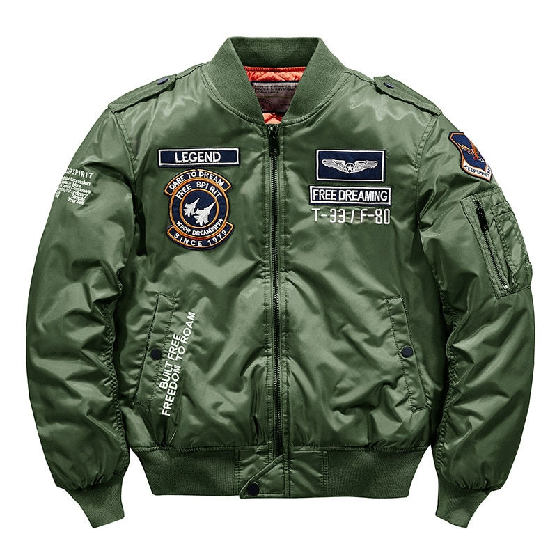 Miniature : Navy Blue Bomber Jacket with Patches