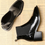 Thumbnail: Crocodile Textured Leather Ankle Boots With Chunky Heels For Women